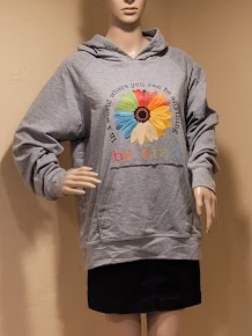 Misslook Large Soft Grey Hoodie with Kangaroo Pocket